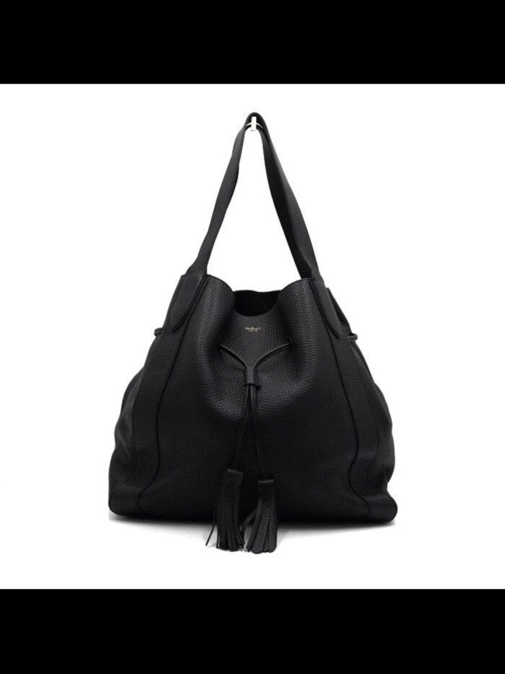 Mulberry Black Pebbled Leather Tassel Hobo Shoulder Bag